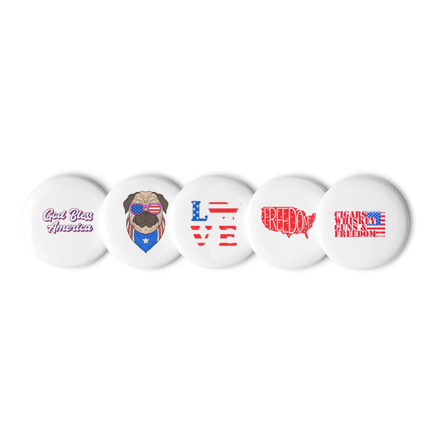 Set of   Amercian pin buttons
