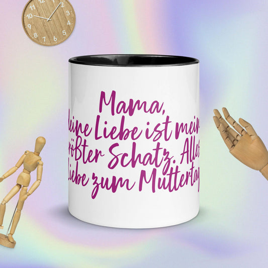 Mug with Color Inside Mama,  deine Liebe ist mein