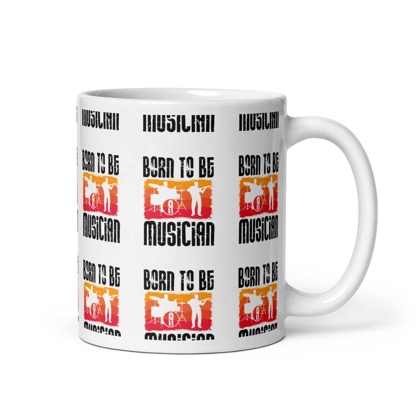 White glossy mug Born to be