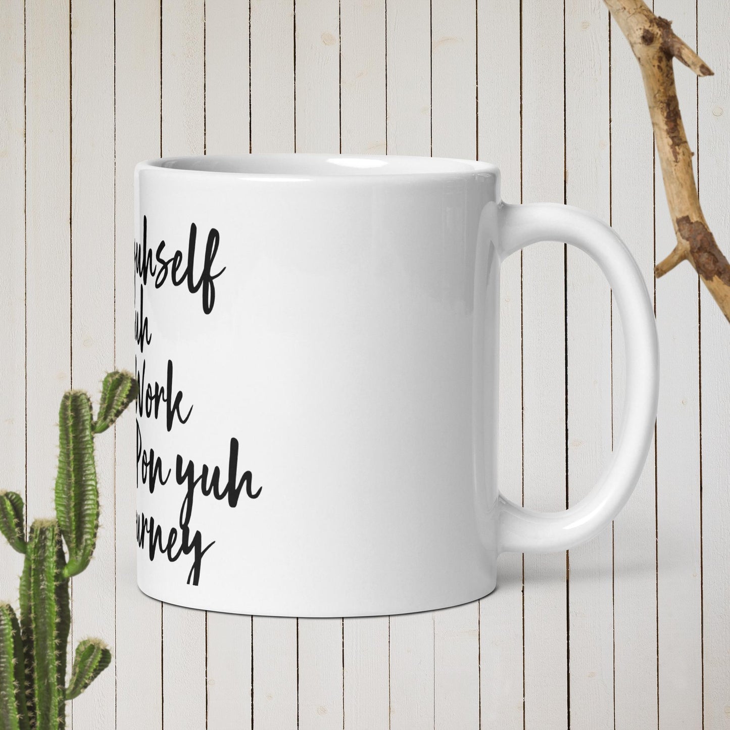 White glossy mug  Big up Yourself
