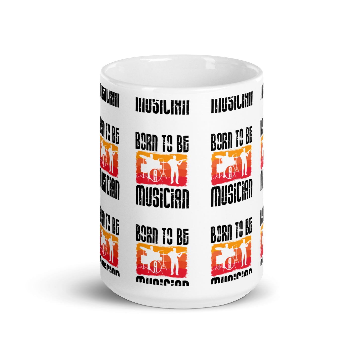 White glossy mug Born to be