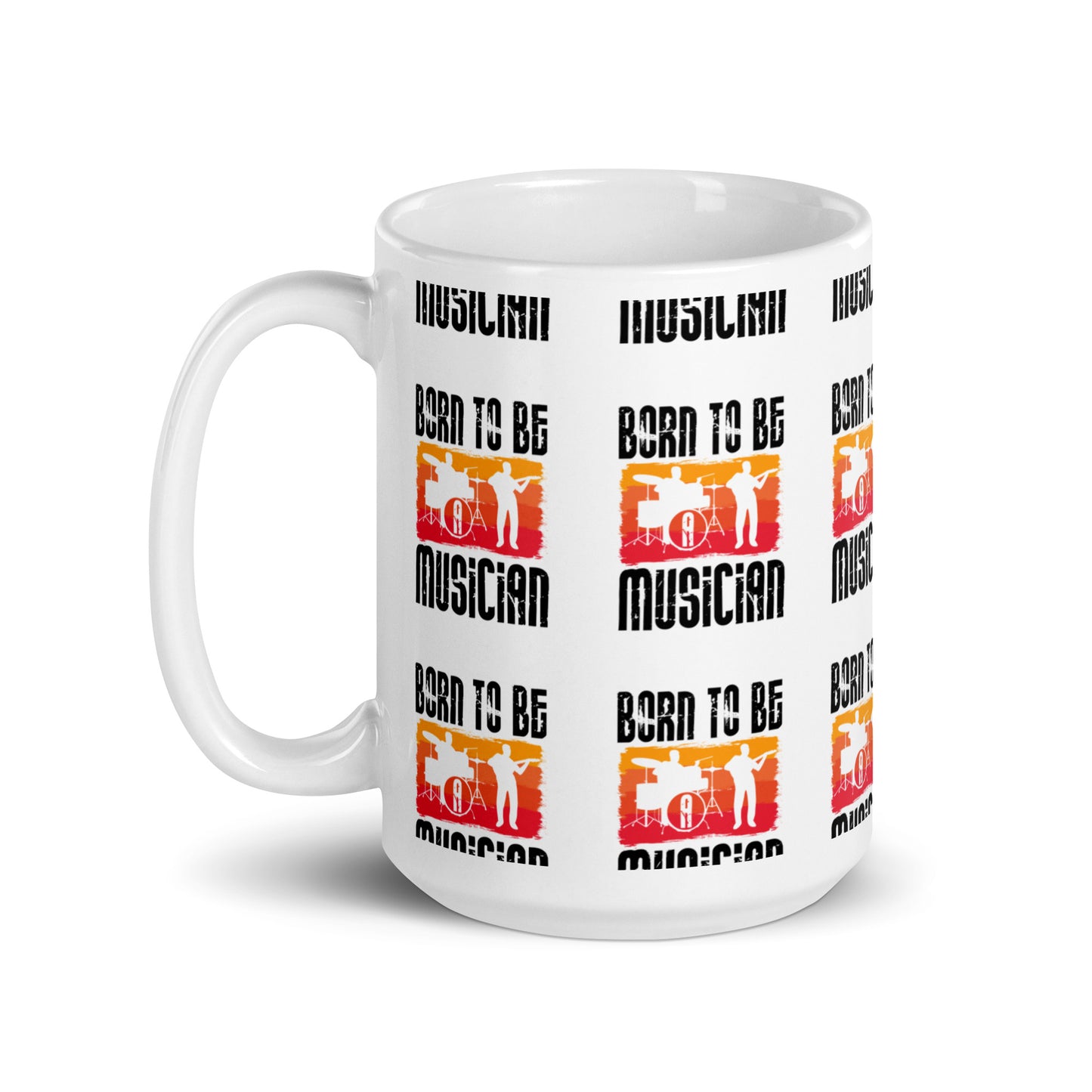 White glossy mug Born to be