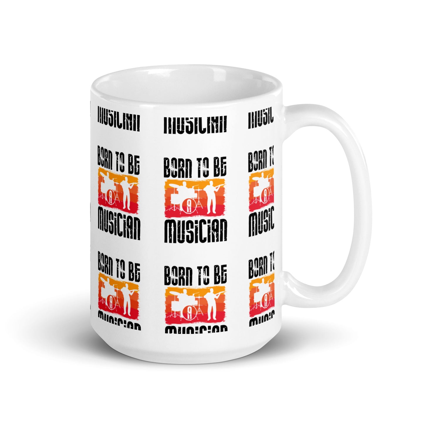 White glossy mug Born to be