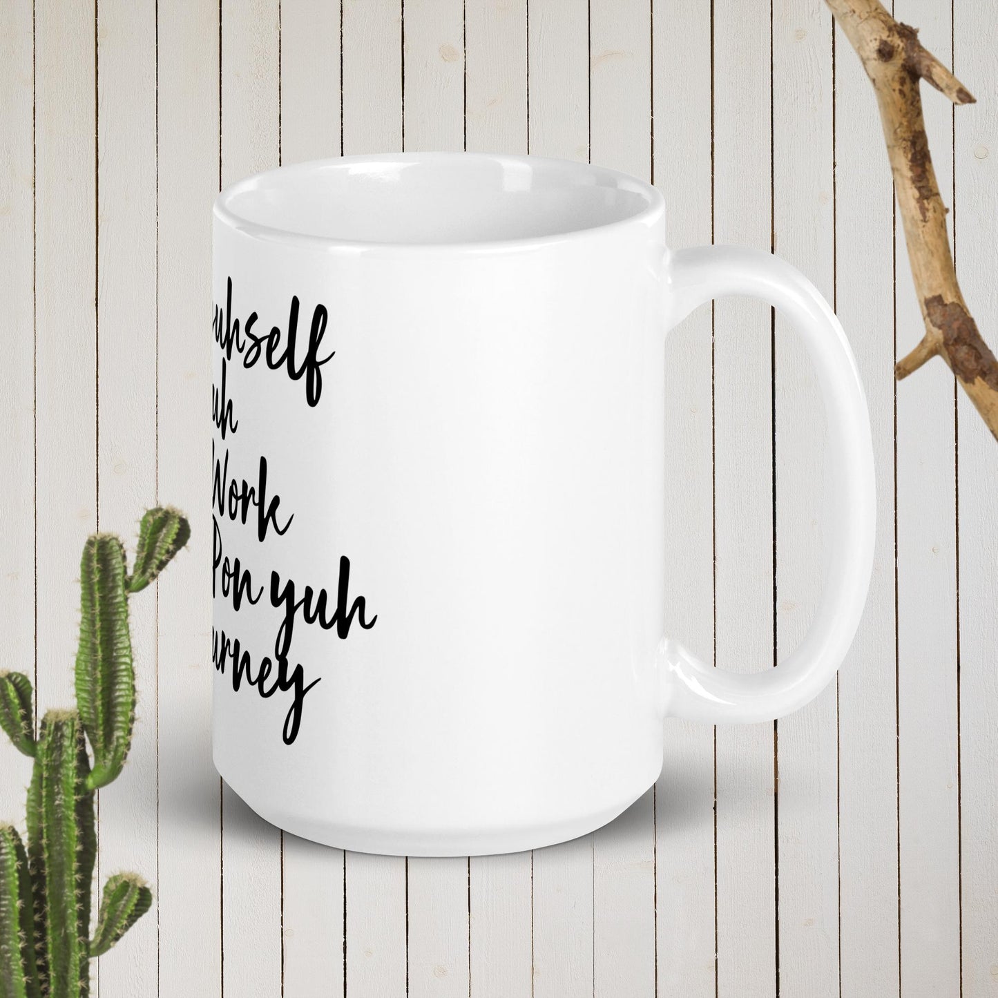 White glossy mug  Big up Yourself