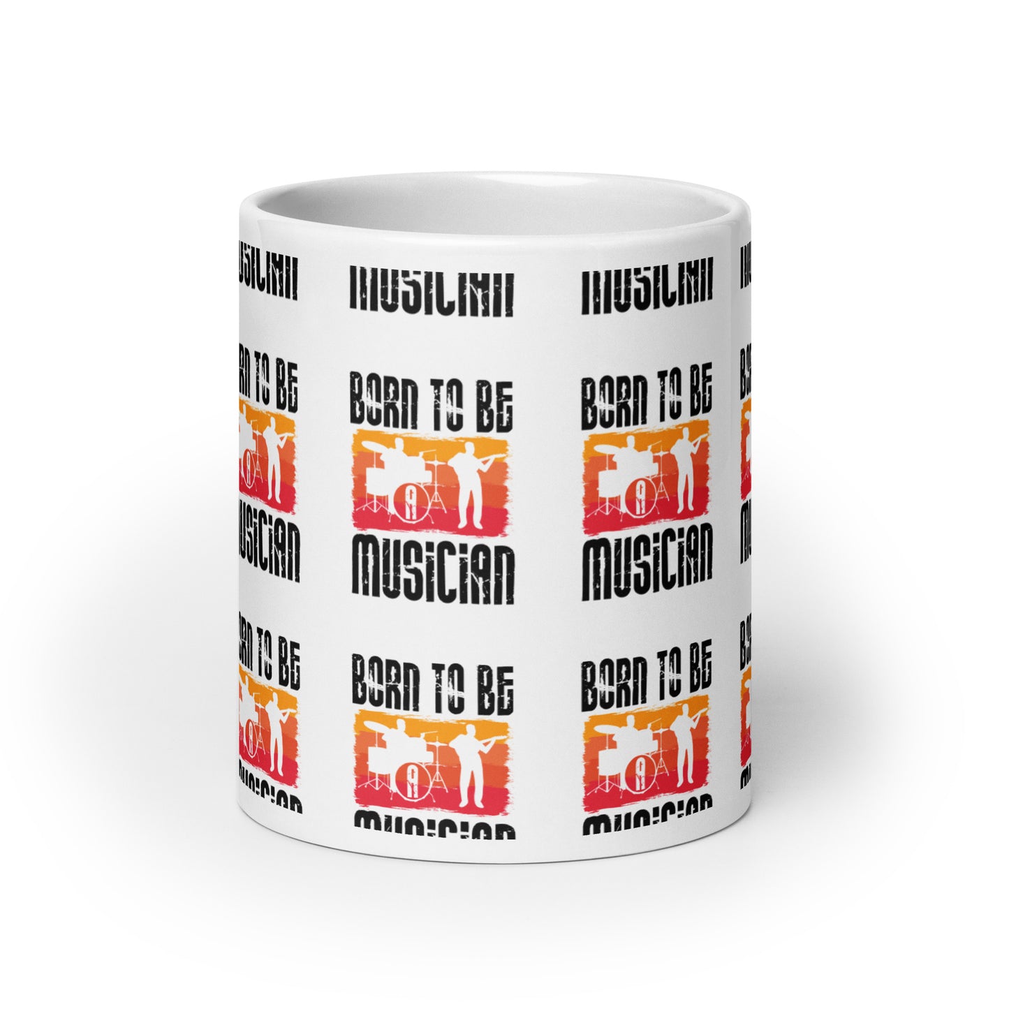 White glossy mug Born to be