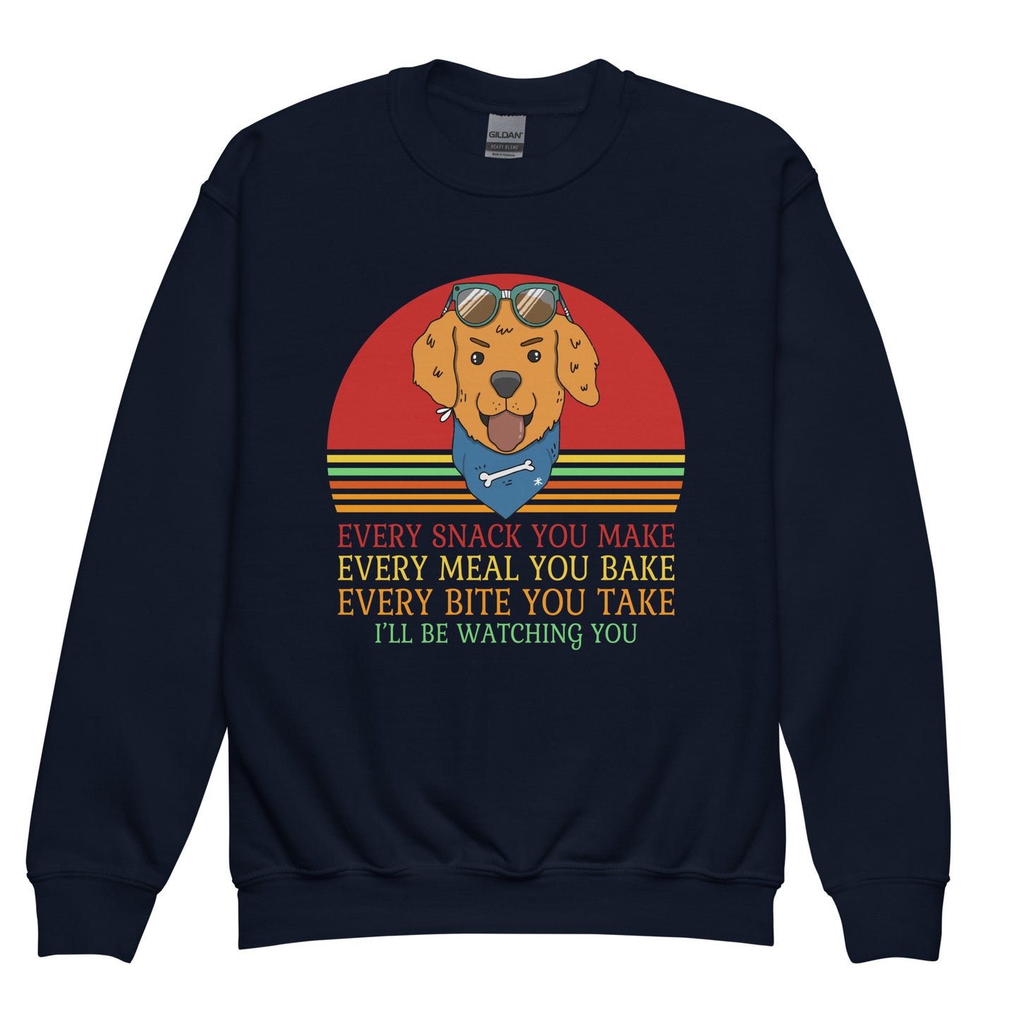 Youth crew neck sweatshirt Every Snack You Make