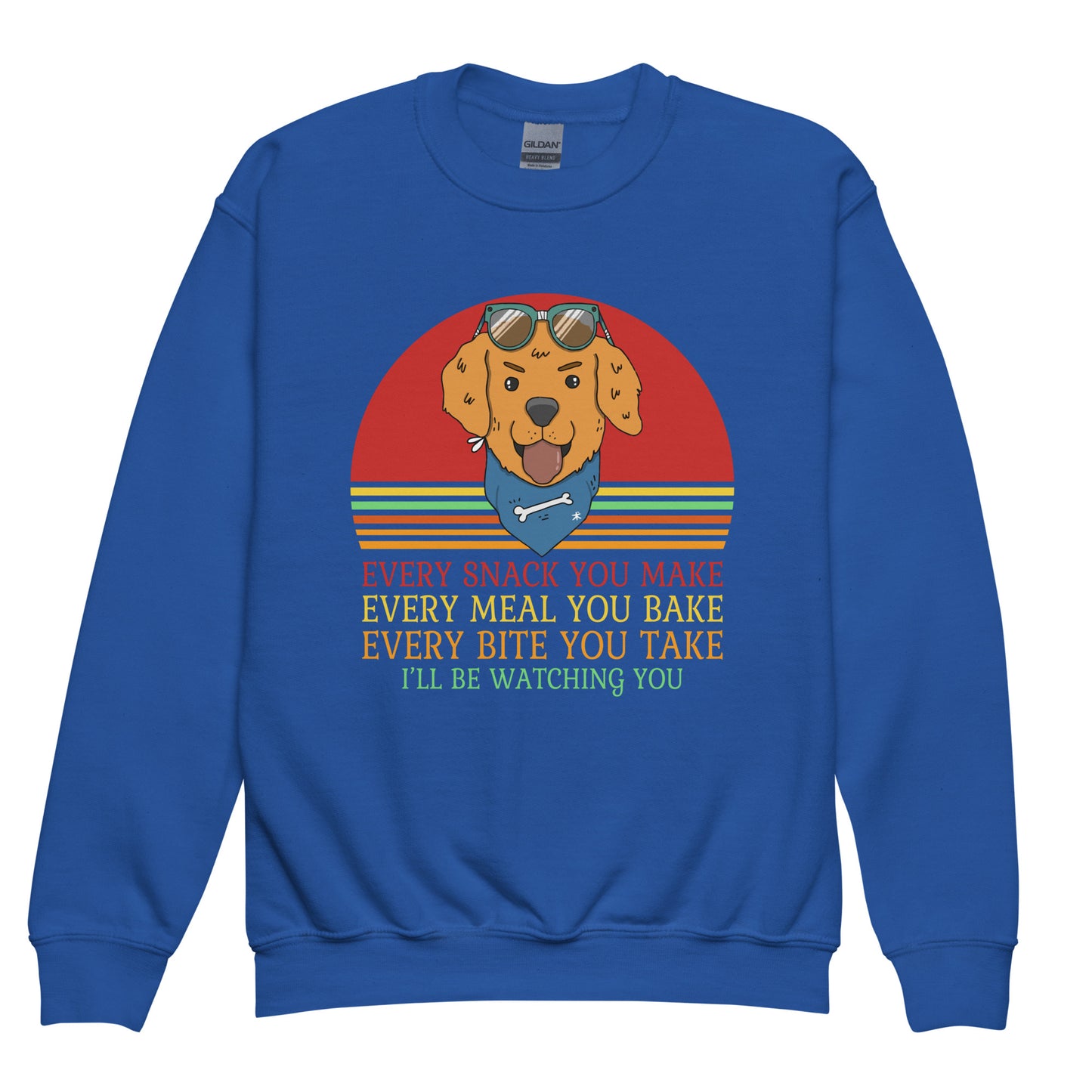 Youth crew neck sweatshirt Every Snack You Make